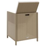 vidaXL Chaises à manger de jardin et coussins lot de 4 beige rotin