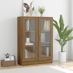 vidaXL Armoire à vitrine Chêne brun 82 5x30 5x115cm Bois d'ingénierie