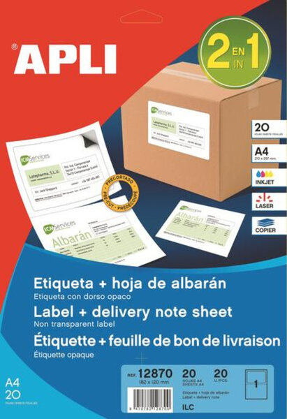 Étiquette Integr. 182X120mm 20  Feuilles