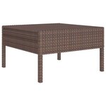 vidaXL Salon de jardin 5 Pièces avec coussins résine tressée marron
