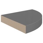 vidaXL Étagères d'angle flottantes 4 Pièces gris brillant 25x25x3 8cm MDF