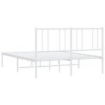 vidaXL Cadre de lit métal sans matelas et tête de lit blanc 135x190 cm