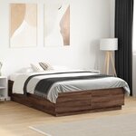 vidaXL Cadre de lit sans matelas chêne marron 135x190 cm