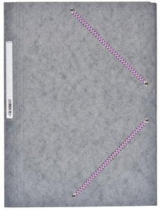 Chemise Carte Lustée 24 x 32 cm à rabats avec élastique et étiquette de dos Gris COUTAL