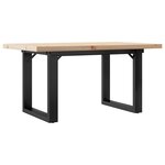 vidaXL Table basse cadre en O 80x50x40 5cm bois de pin massif et fonte
