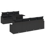 vidaXL Ensemble de salon de jardin 8 pièces avec coussins en poly rattan noir