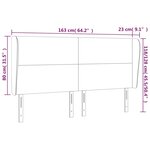 vidaXL Tête de lit avec oreilles Gris clair 163x23x118/128 cm Tissu