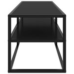 vidaXL Meuble TV noir avec verre noir 140x40x40 cm