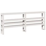 vidaXL Cadre de lit et tête de lit blanc 200x200 cm bois de pin massif