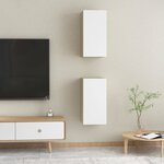 vidaXL Meubles TV 2 Pièces Blanc et chêne sonoma Bois d’ingénierie