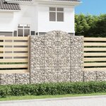 vidaXL Paniers à gabions arqués 3 Pièces 200x30x200/220 cm fer galvanisé