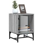 vidaXL Tables de chevet et portes vitrées 2 Pièces sonoma gris 35x37x50cm