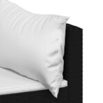 vidaXL Canapés d'angle de jardin et coussins 2Pièces Noir Résine tressée