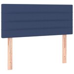 vidaXL Sommier à lattes de lit avec matelas LED Bleu 100x200 cm Tissu