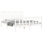 vidaXL Cadre de lit sans matelas blanc bois de pin massif