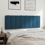 vidaXL Coussin de tête de lit bleu 140 cm velours