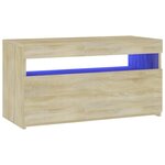 vidaXL Meuble TV avec lumières LED Chêne sonoma 75x35x40 cm