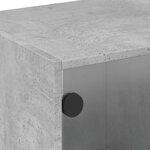 vidaXL Meuble TV avec portes en verre gris béton 68x37x42 cm