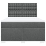 vidaXL Sommier à lattes de lit avec matelas Gris foncé 140x200cm Tissu