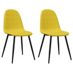 vidaXL Chaises à manger lot de 2 Jaune moutarde Velours