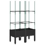 vidaXL Jardinière avec treillis noir 80x40x142 5 cm PP