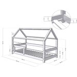 Lit cabane enfant TERY 80 x 180 verni