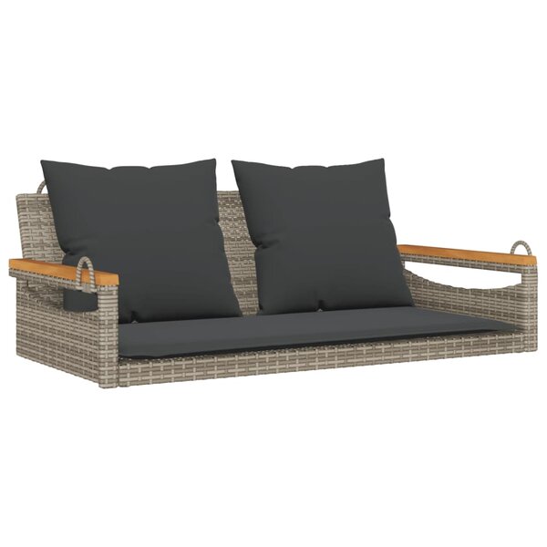 vidaXL Balancelle avec coussins gris 109x62x40 cm résine tressée