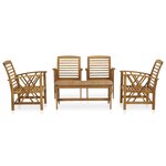 Salon de jardin meuble d'extérieur ensemble de mobilier 5 pièces bois d'acacia massif 02_0016525