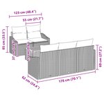 vidaXL Ensemble de Canapé de Jardin 6 Pièces avec Coussins Gris Poly Rattan Acacia