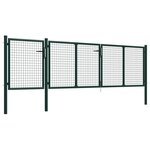 vidaXL Portail de jardin Acier 400 x 75 cm Vert