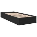 vidaXL Cadre de lit noir 90x200 cm bois d'ingénierie