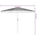 vidaXL Parasol de jardin avec LED et mât en acier marron 324x324x247cm