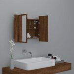 vidaXL Armoire à miroir LED Chêne marron 60x12x45 cm Bois d'ingénierie