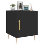 vidaXL Table de chevet noir 40x40x50 cm bois d’ingénierie