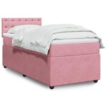 vidaXL Sommier à lattes de lit avec matelas Rose 100x200 cm Velours