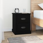 vidaXL Tables de chevet 2 Pièces noir 39x39x47 5 cm bois d'ingénierie
