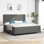 vidaXL Lit à ressorts avec matelas gris foncé 200x200 cm tissu