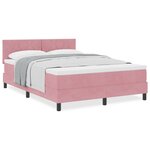 Lit à ressorts vidaXL avec matelas Rose 140x190 cm en velours