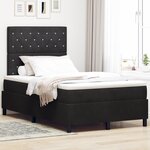 Lit à ressorts vidaXL avec matelas Noir 120x200 cm Velours