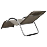 vidaXL Chaises longues textilène lot de 2 taupe et gris
