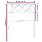 vidaXL Tête de lit métal noir 90 cm