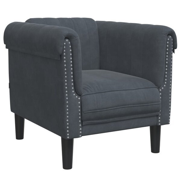 vidaXL Fauteuil gris foncé velours