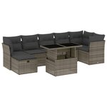vidaXL Salon de jardin 8 Pièces avec coussins gris résine tressée