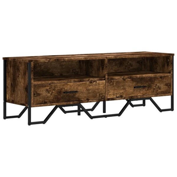 vidaXL Meuble TV chêne fumé 122x34x41 cm bois d'ingénierie