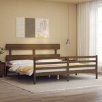 vidaXL Cadre de lit sans matelas marron miel 200x200 cm bois massif