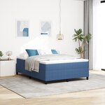 vidaXL Lit avec Sommier et Matelas Bleu 140x200 cm en Velours Côtelé