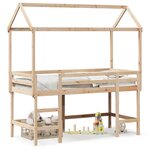 vidaXL Lit superposé avec échelle et toit sans matelas 80x200 cm
