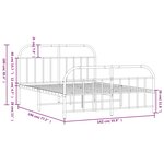 vidaXL Cadre de lit métal sans matelas avec pied de lit noir 135x190cm