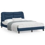 vidaXL Cadre de lit avec tête de lit Bleu 120x200 cm Tissu