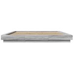 vidaXL Cadre de lit et lumières LED sans matelas sonoma gris 180x200cm